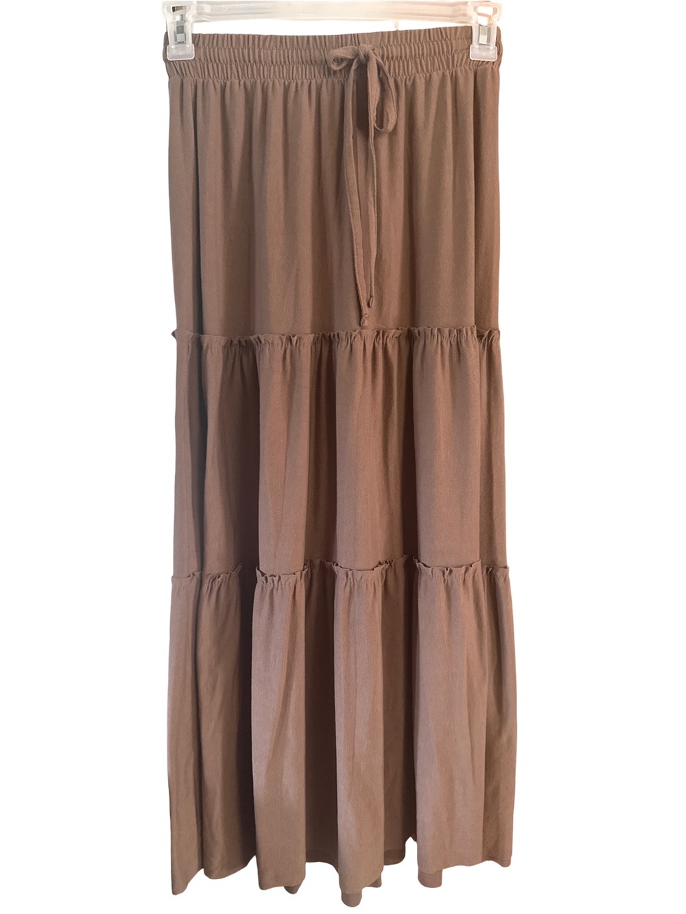 Zenana Outfitters Tiered Maxi Skirt - Taupe Brown